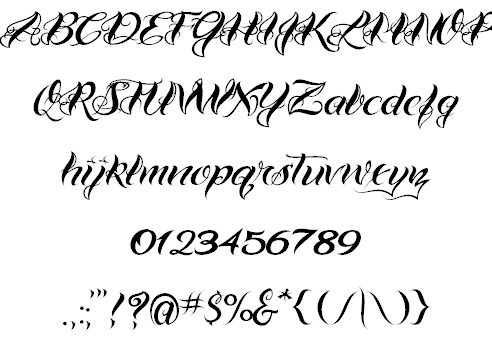 cursive tattoo fonts script