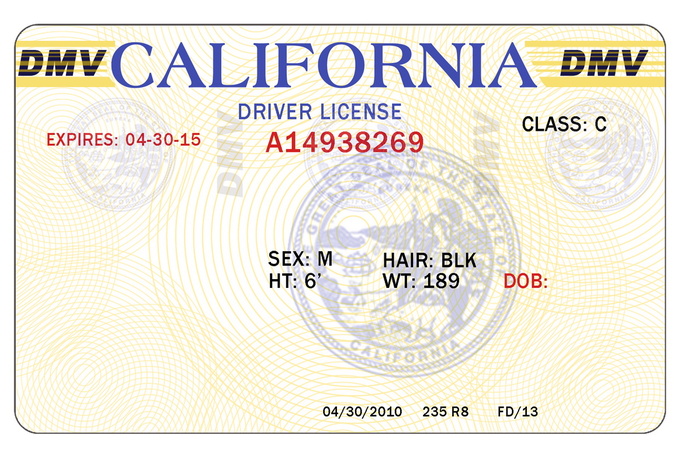 california drivers license template editable