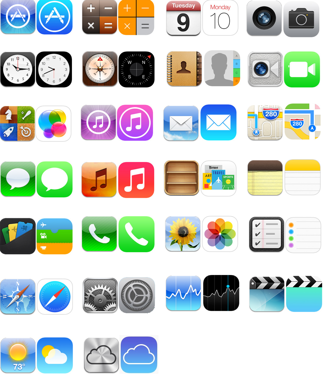 Иконки айфона IOS 6