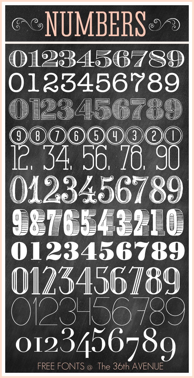 13 Number Fonts To Print Images Printable Number Fonts Fancy Fonts 