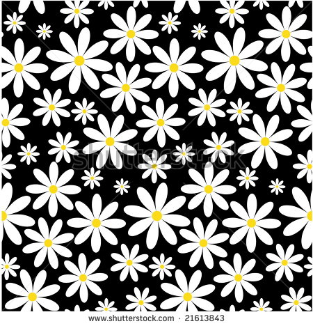 Black and White Daisy Pattern