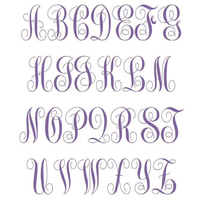 8 Fancy Script Monogram Font Images Free Fancy Script Embroidery Font 