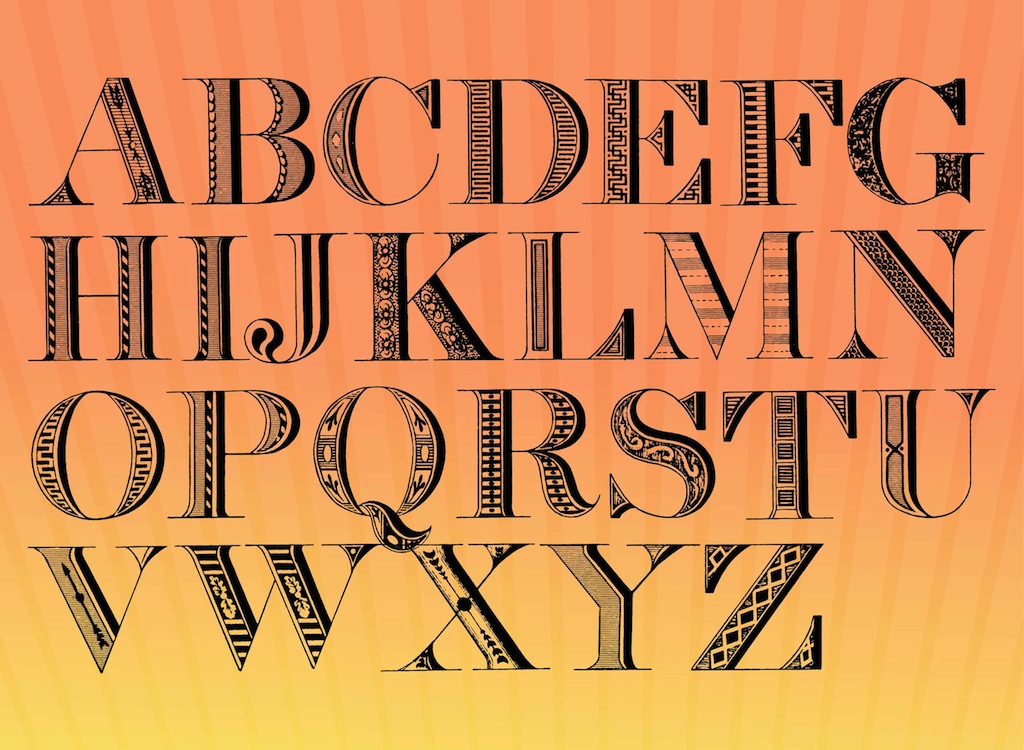 alphabet old english font letter a