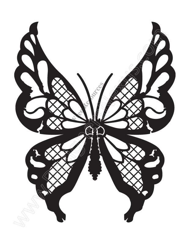 Butterfly Stencil Clip Art Free