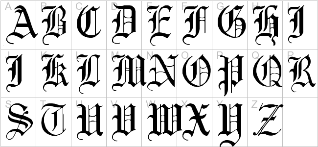 fancy gothic font