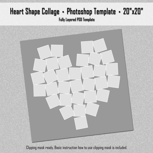  Template Heart Shape Printable Collage Printable Templates