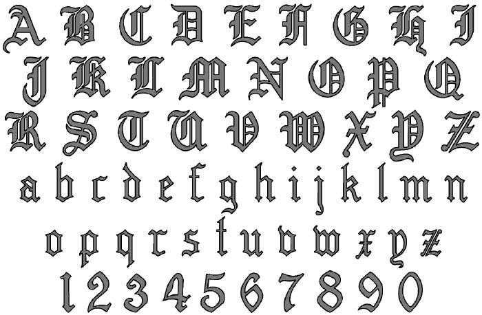 10 Old Calligraphy Font Images - Calligraphy Fonts Letters, English Tattoo Letters Font and Gothic English Calligraphy Font / Newdesignfile.com