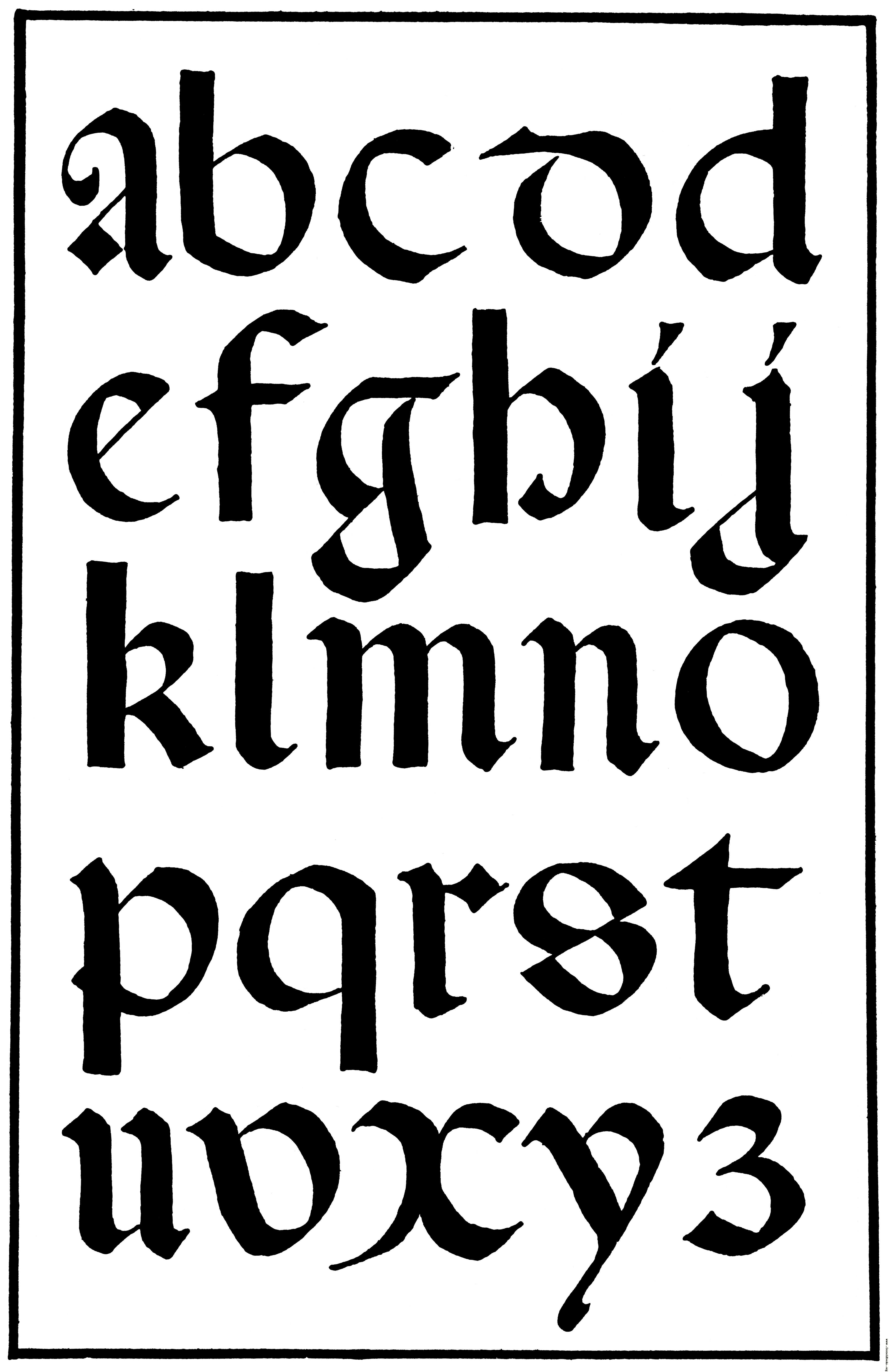 gothic calligraphy alphabet step by step