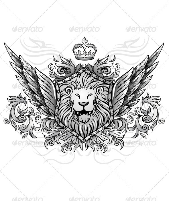 12 PSD A Lion With Crown Pic Images - Free Medieval Heraldry Symbols
