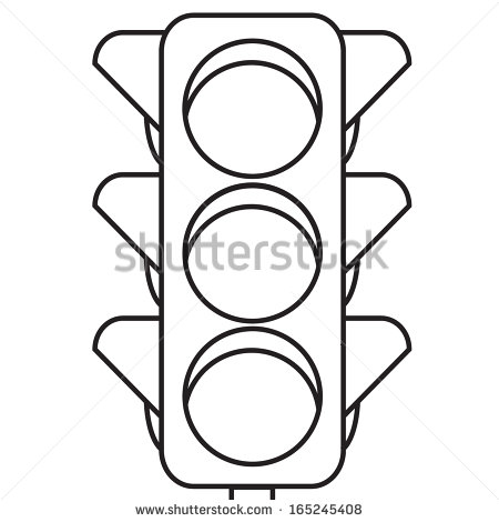traffic signal clipart black and white