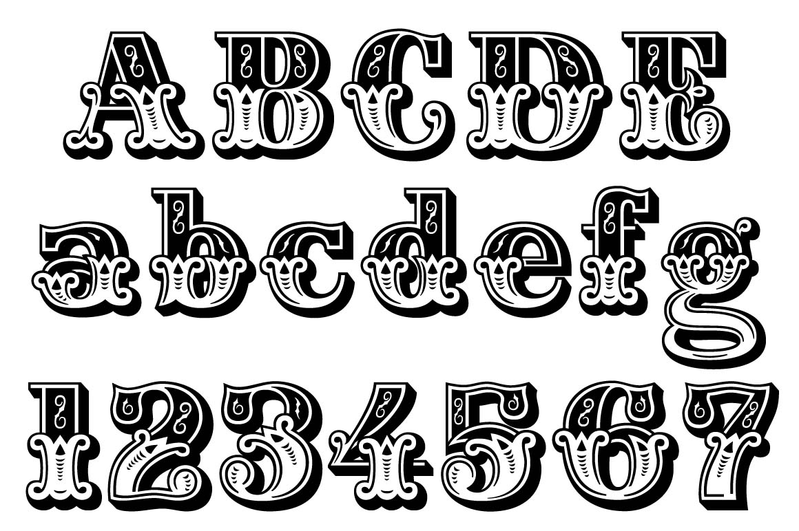 10 Western Style Number Fonts Images Western Style Font Alphabet 