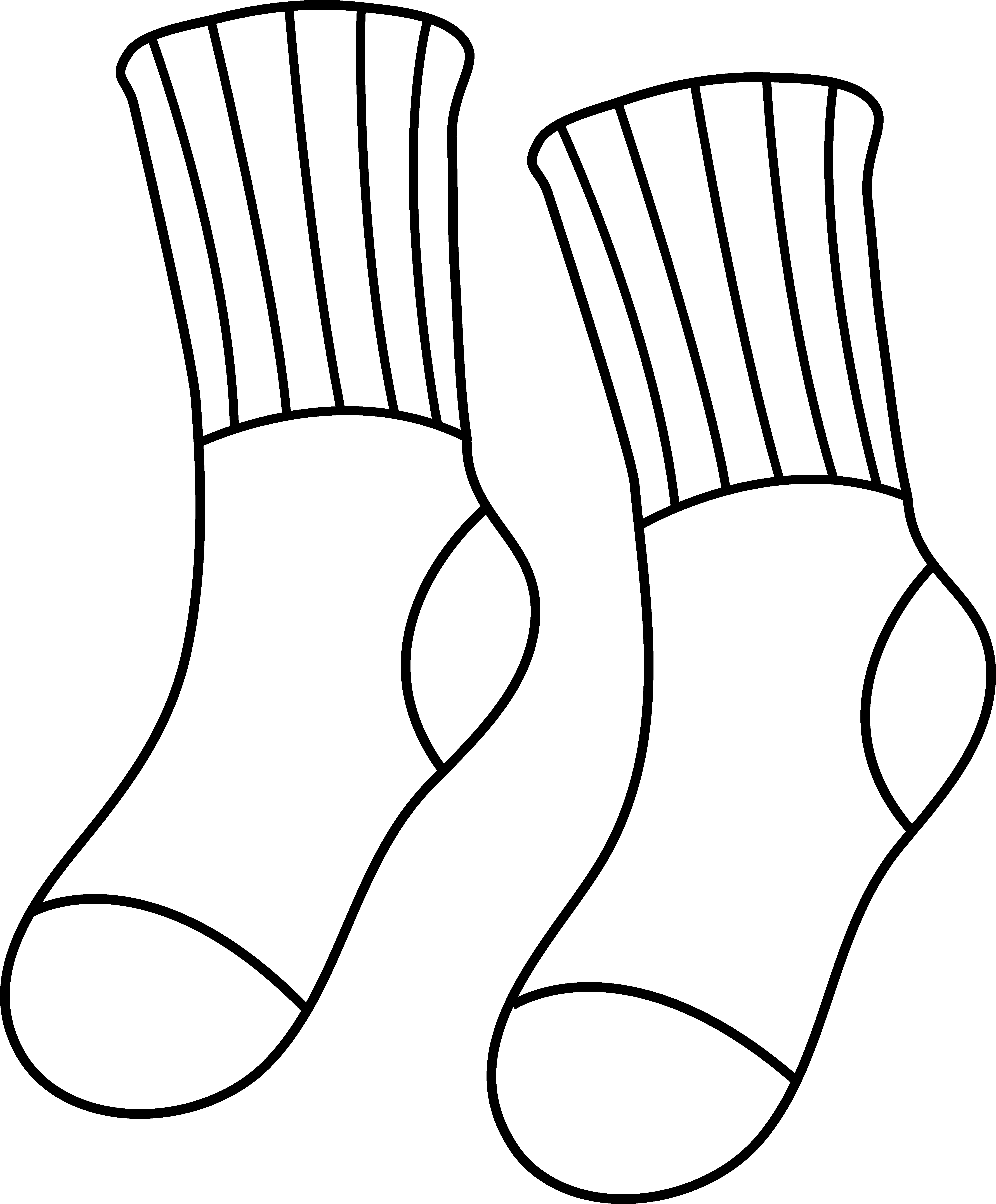 14 Socks Outline Template Images Socks Clip Art Free, Fox in Socks