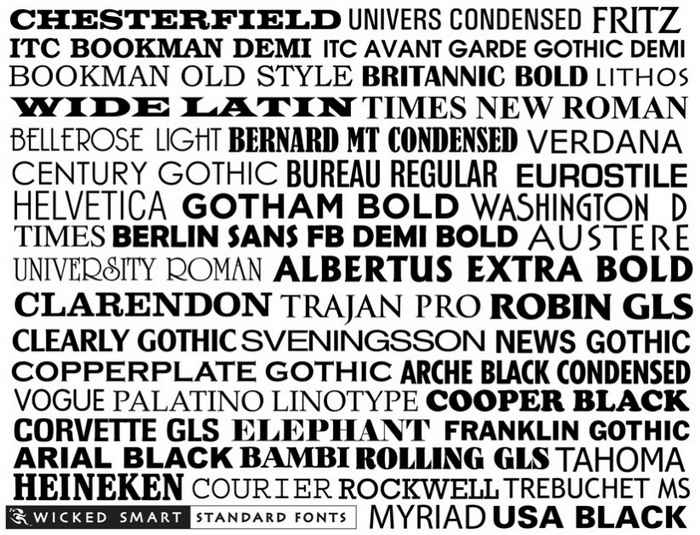 font names with examples
