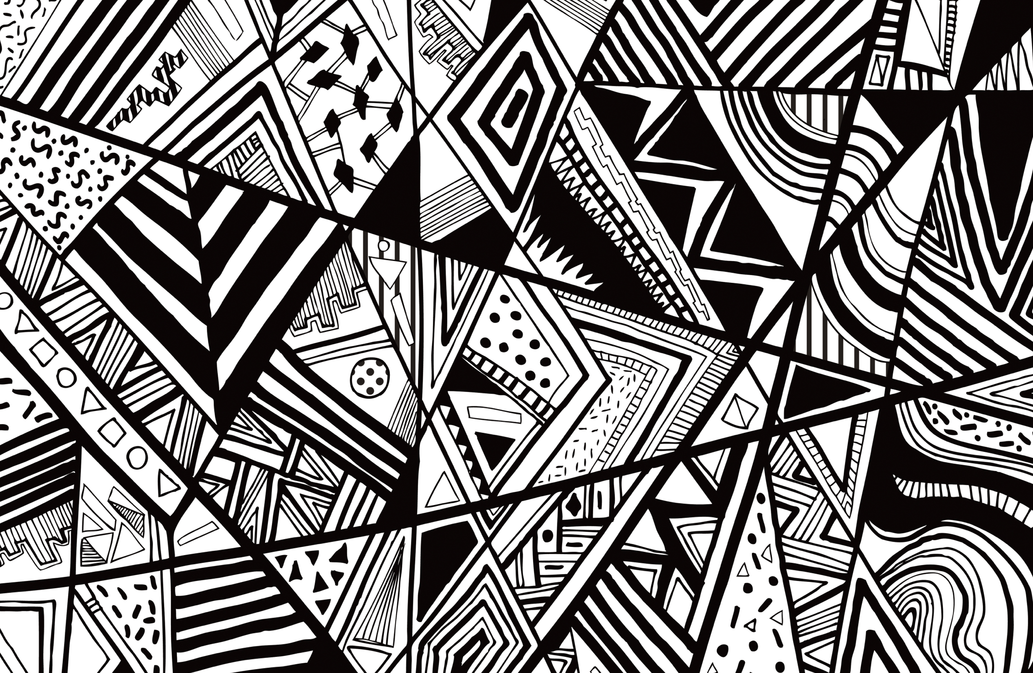 black and white design drawing