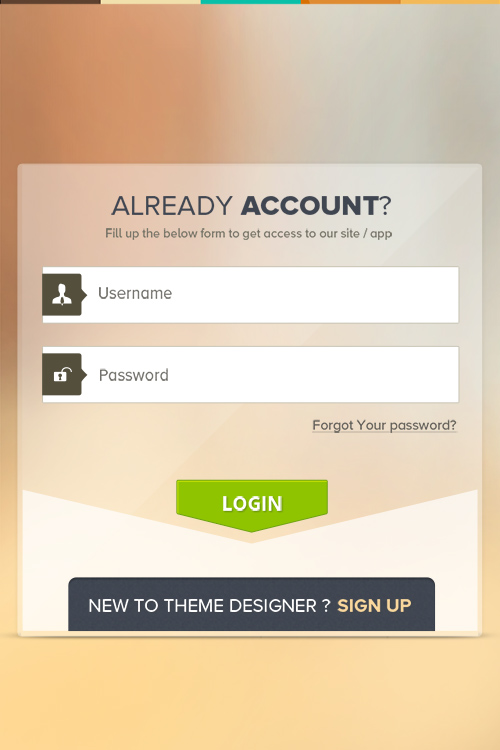 Mobile-App Login Screen