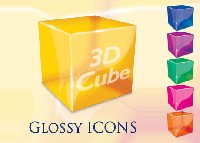 3D Cube Desktop Icon PSD