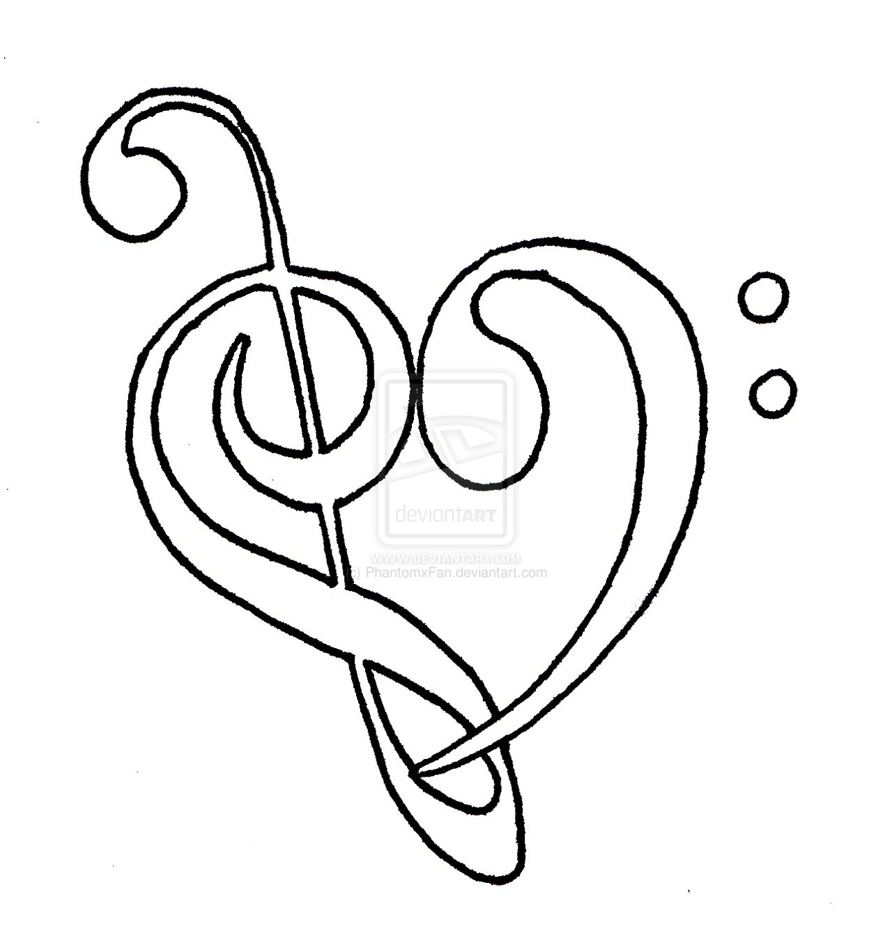how to draw a music note heart