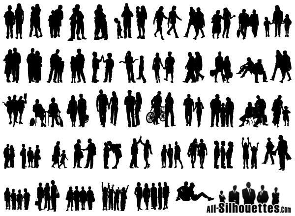 18 Photos of Group People Vector Silhouettes