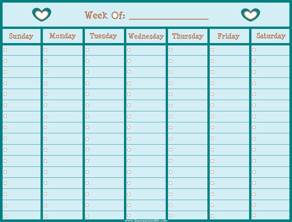 16 Week Blank Calendar Template Images Printable Blank Weekly