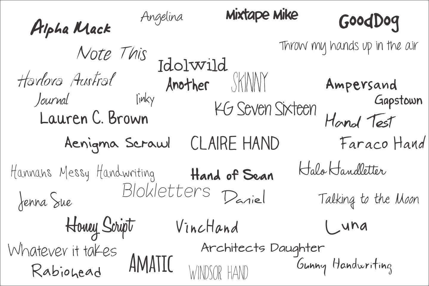 5 Handwriting Font Styles Images Cool Handwriting Styles Fonts 