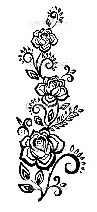 Black and White Flower Floral Design