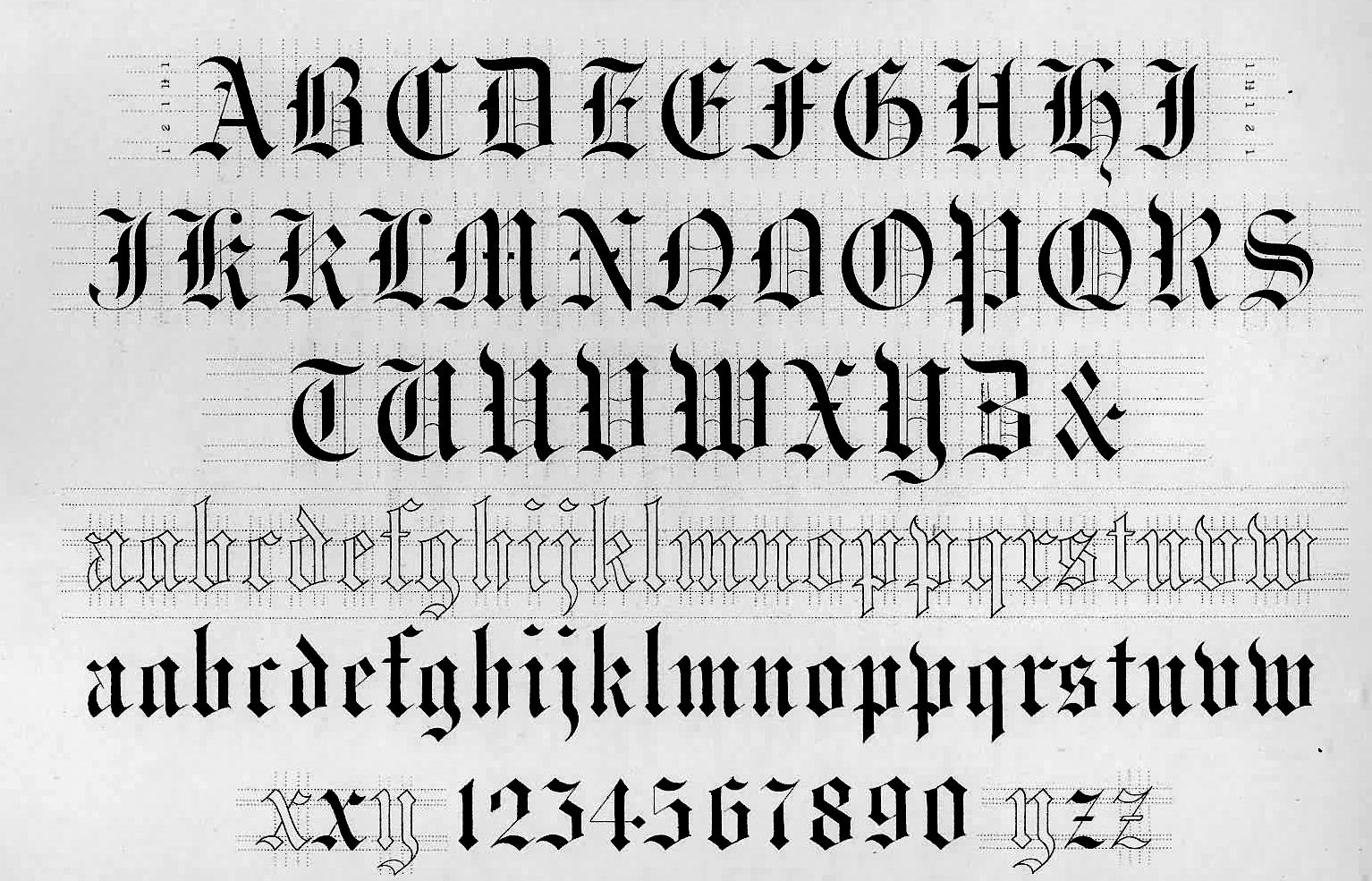 d old english font letters