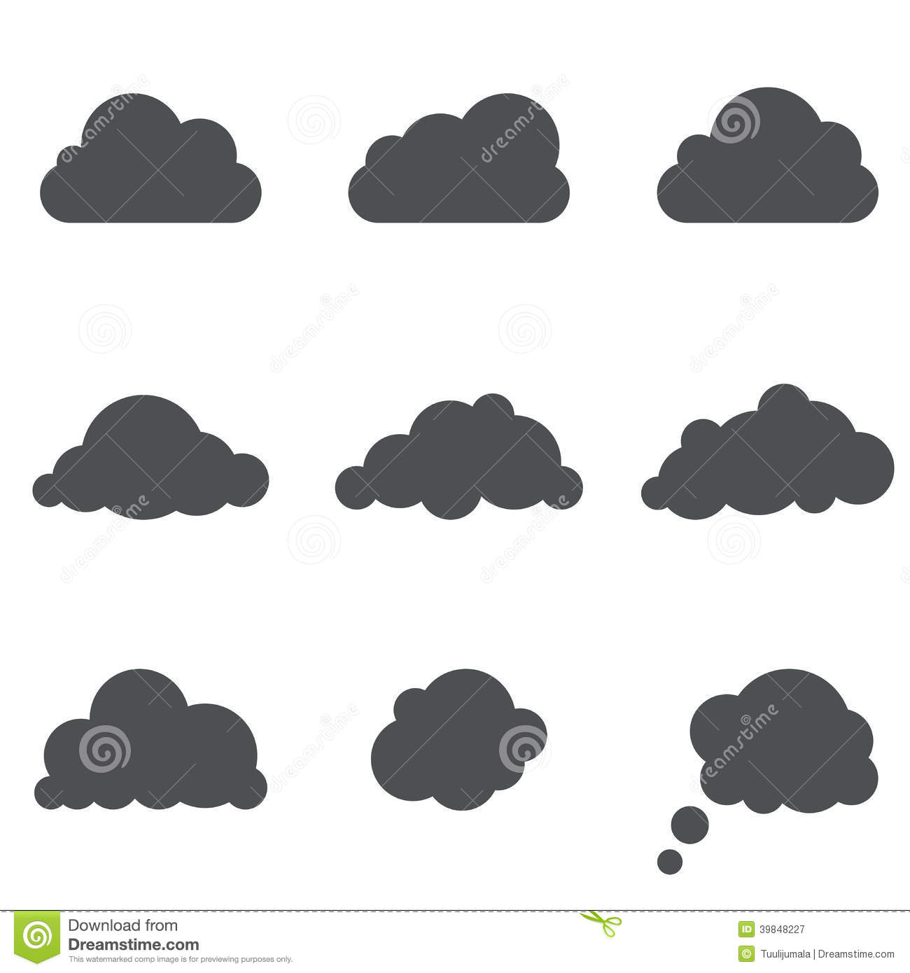 Black and White Cloud Shape