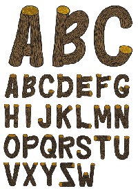 Wood Alphabet Letters Fonts