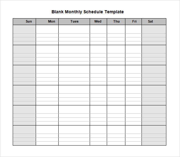 Printable Monthly Work Schedule Template Prntbl 