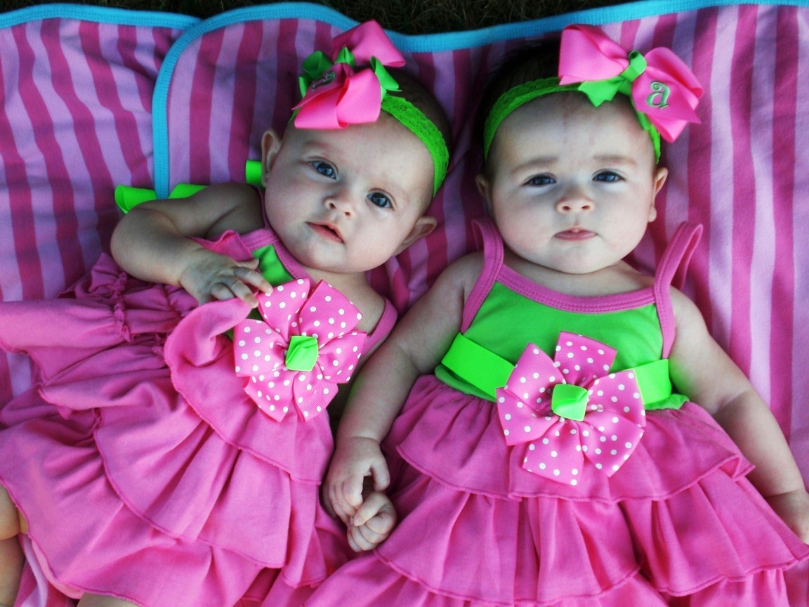 Cute Twin Baby Girls