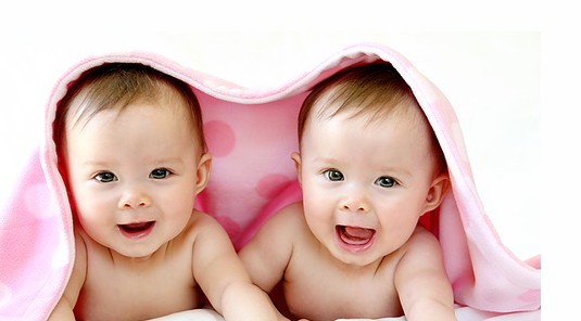 Cute Twin Girl Babies