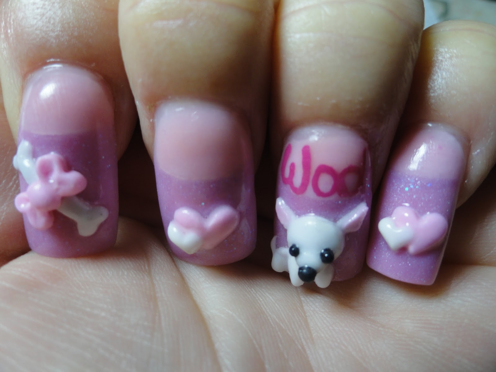 3D Puppy Nail Art