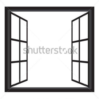 Silhouette Open Window Vector