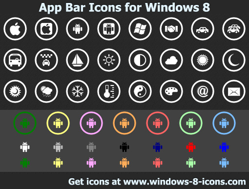 Windows 8 App Bar Icons