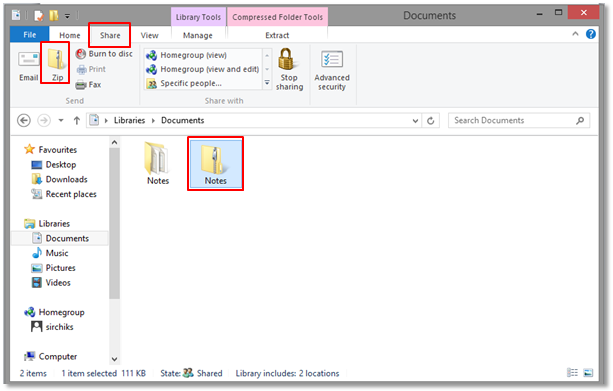 how to zip a file windows 8