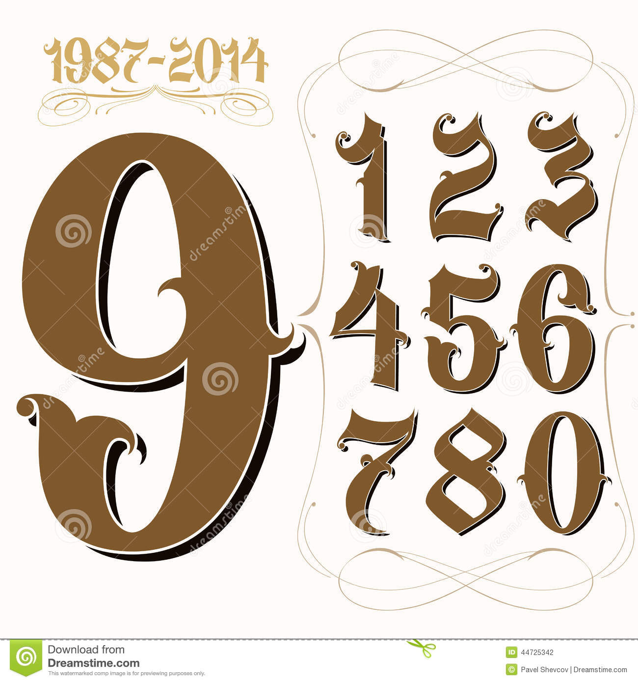 5 Old English Number Fonts Images Old English Number Stencils Old 