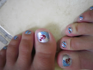 Sailor Toe Nail Design