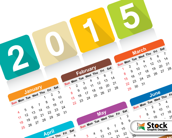 Free Colorful Calendar Templates 2015