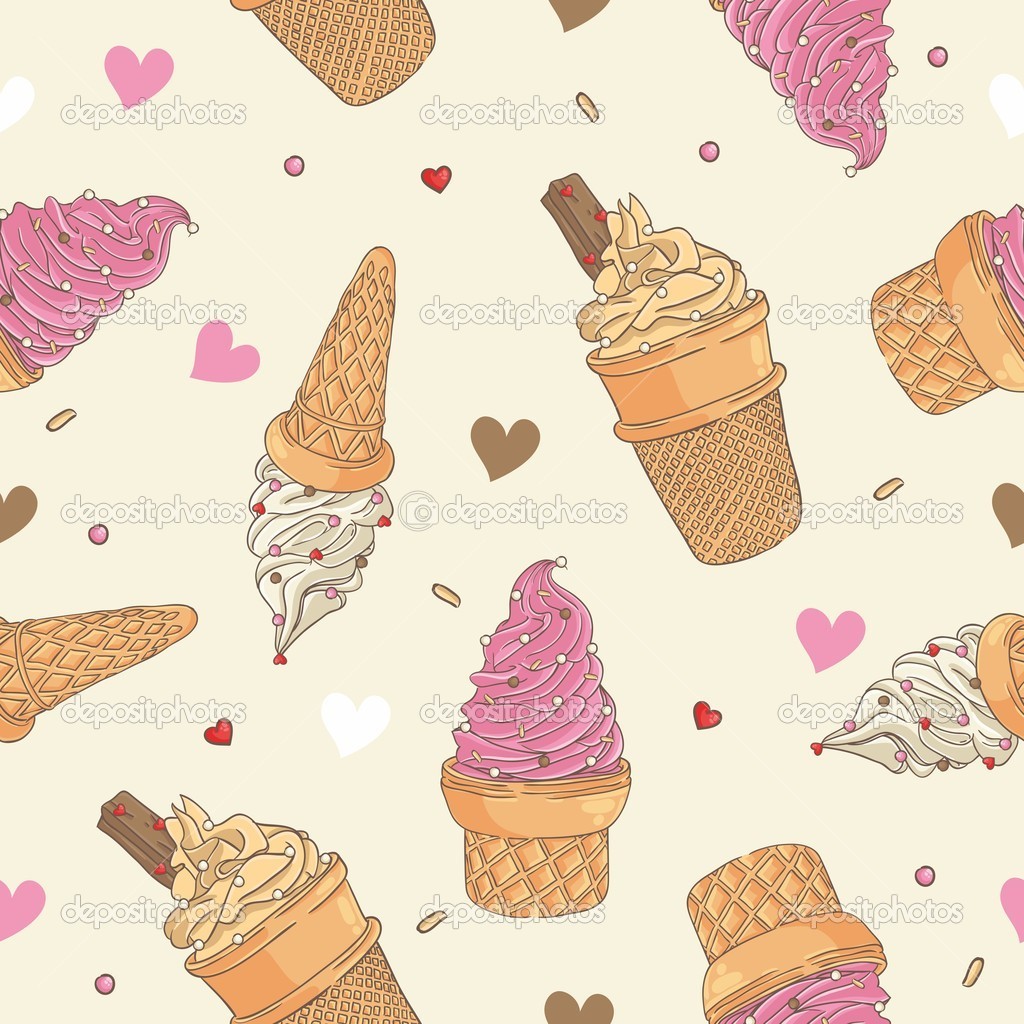 7 Ice Cream Pattern Vector Images