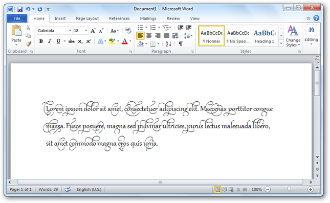 Microsoft Office 2010 Fonts