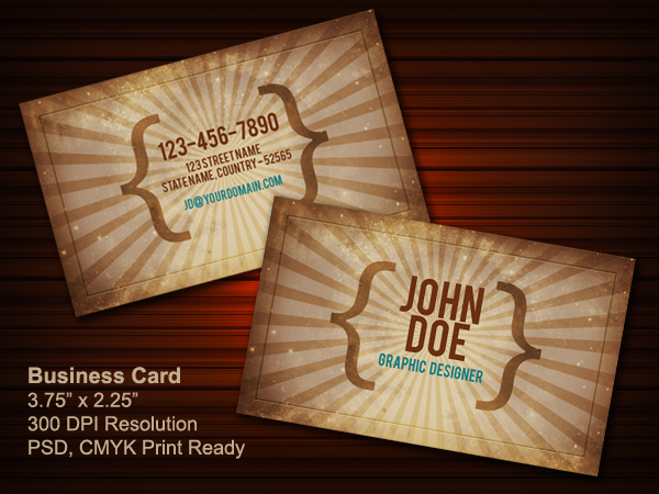 Vintage Business Card Template Free