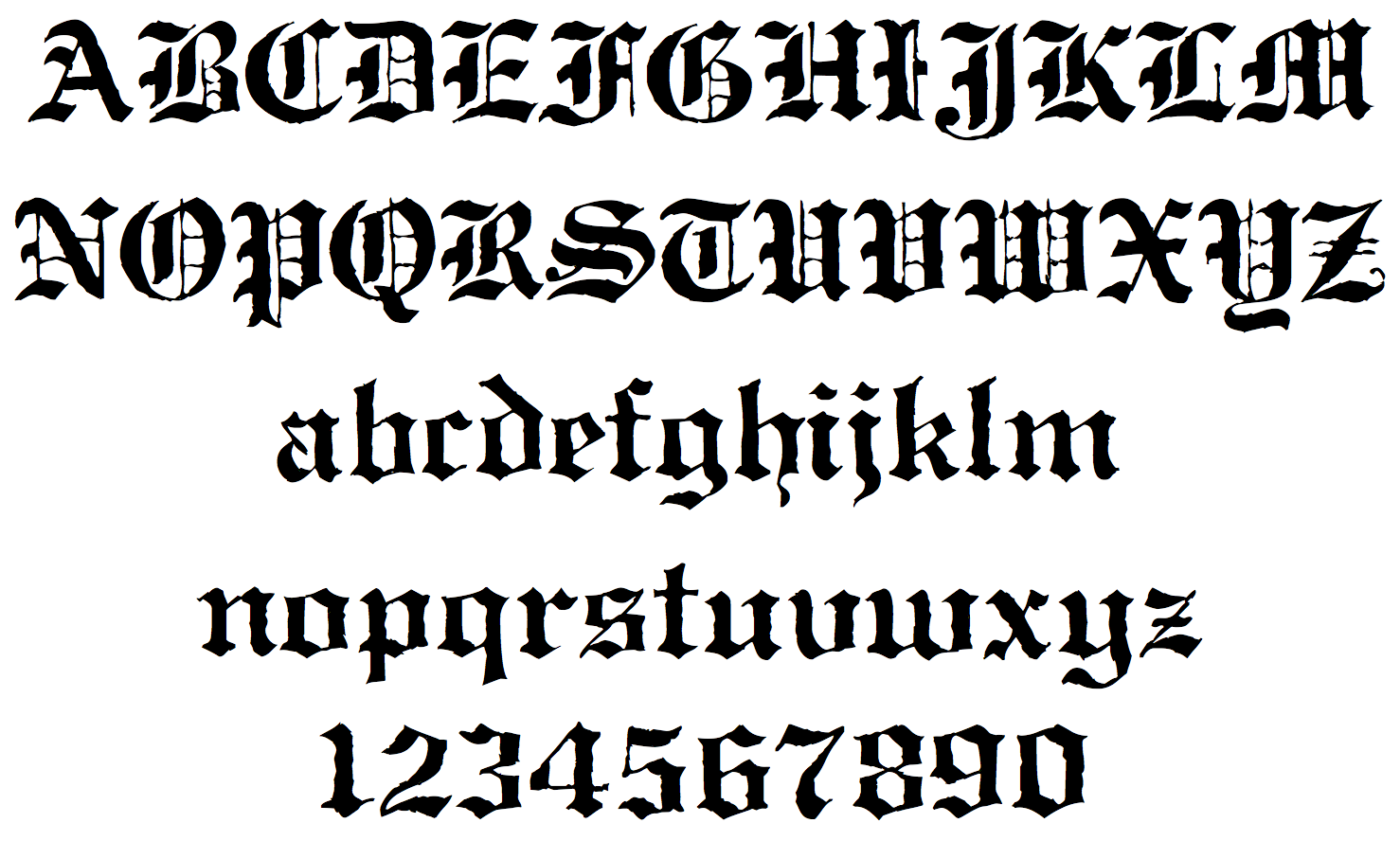 calligraphy alphabet font gothic