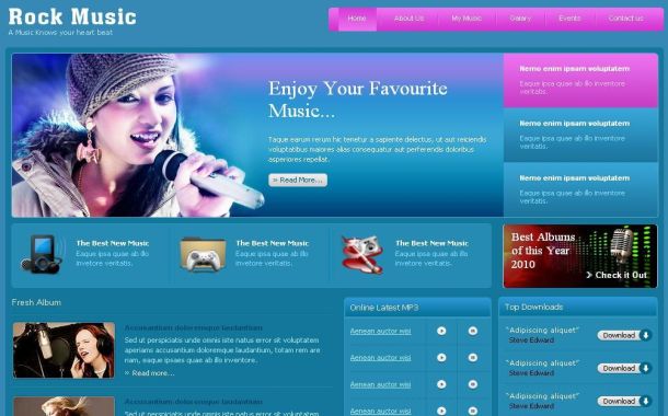 17 Free Music Website Templates Images Free Music Download Website 