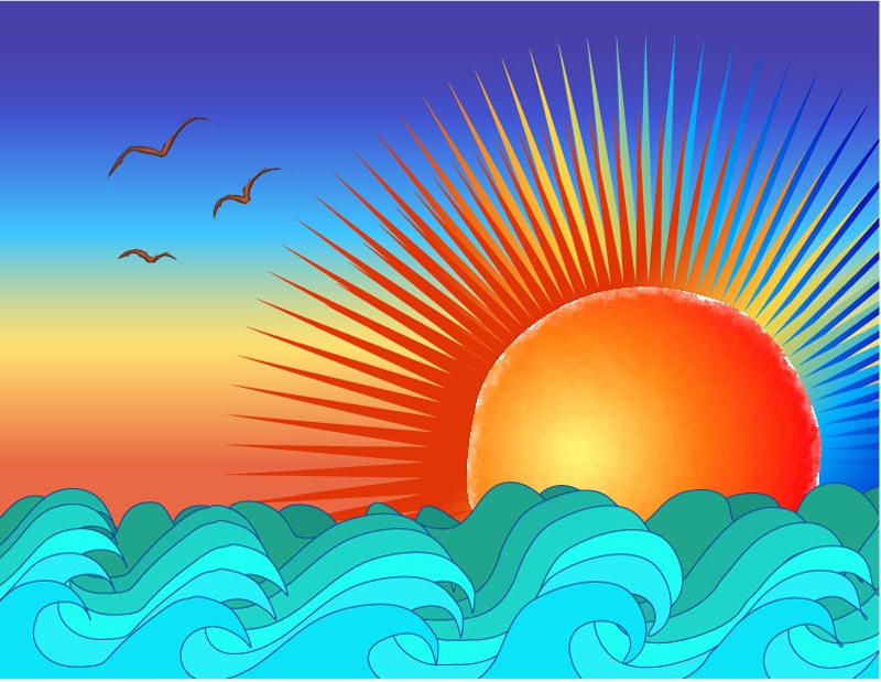 12 Sunrise Graphic Design Images - Sunrise Graphic, Half Sunrise Clip