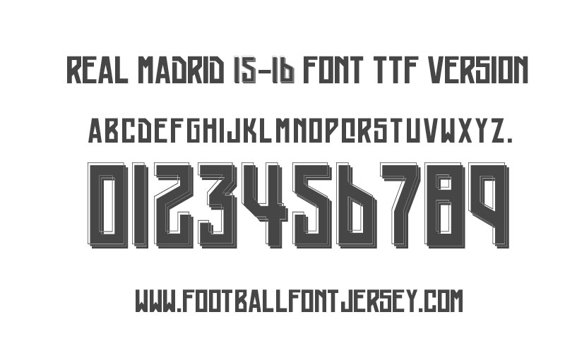 real madrid jersey font