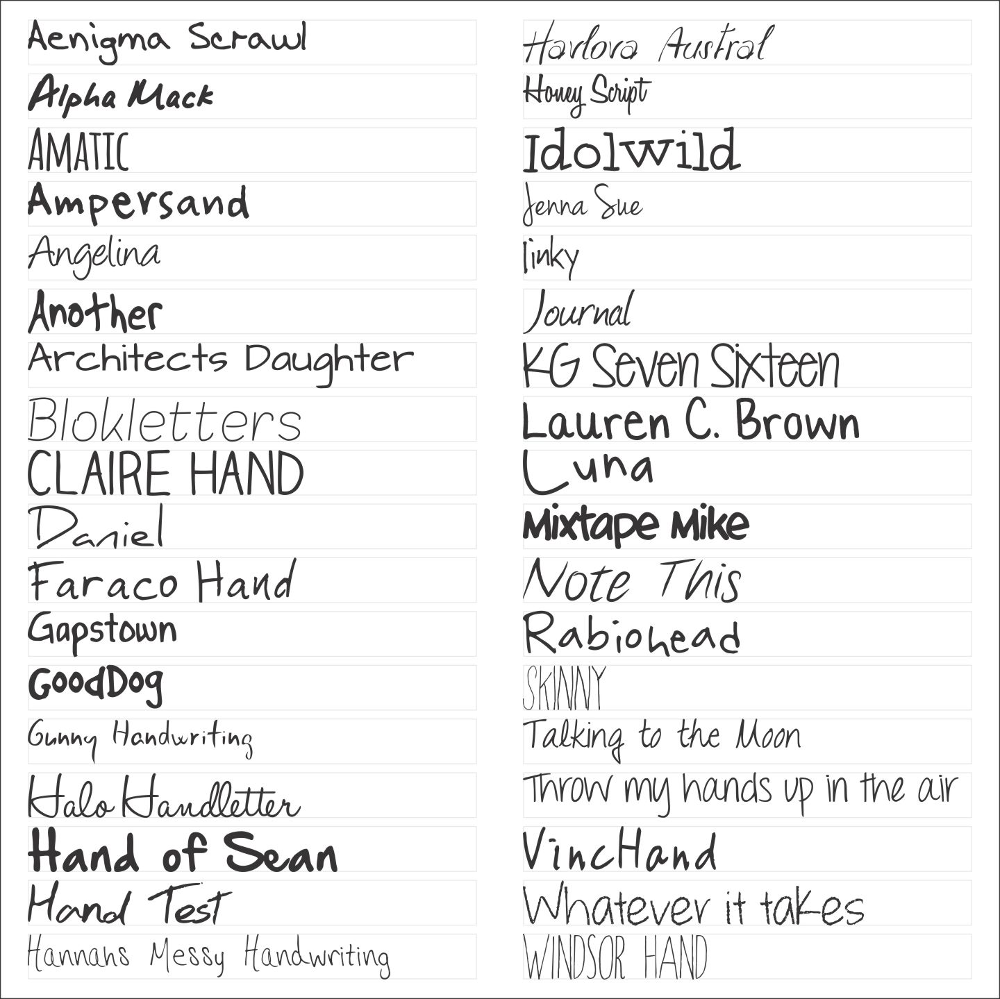 5 Handwriting Font Samples Images Script Font Samples Cool 