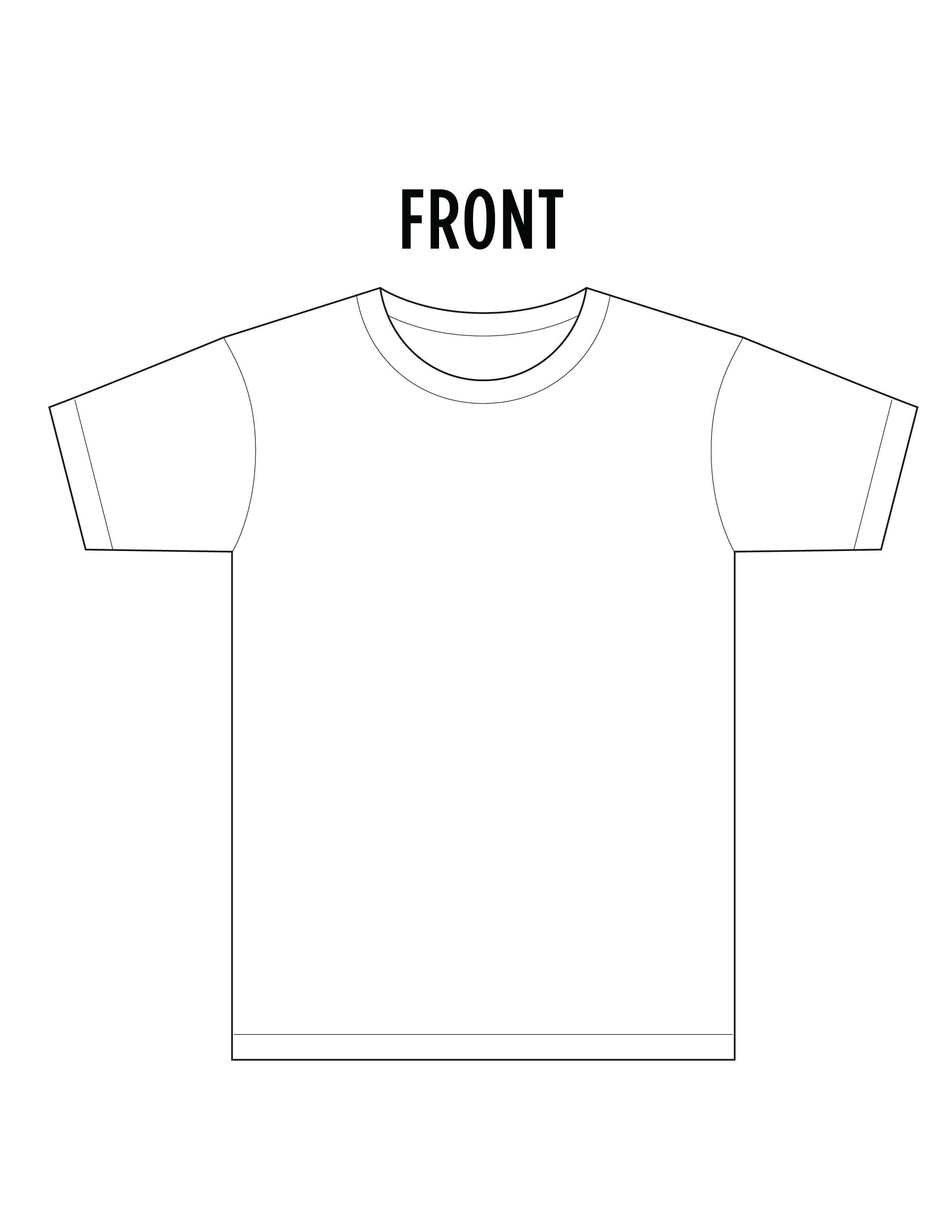 Blank Shirt Template Front And Back