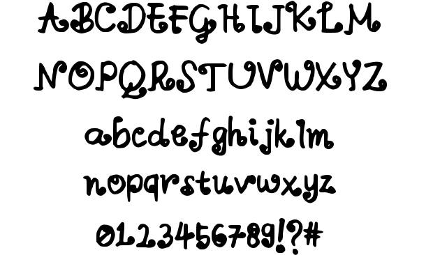 Font with Swirl Letters