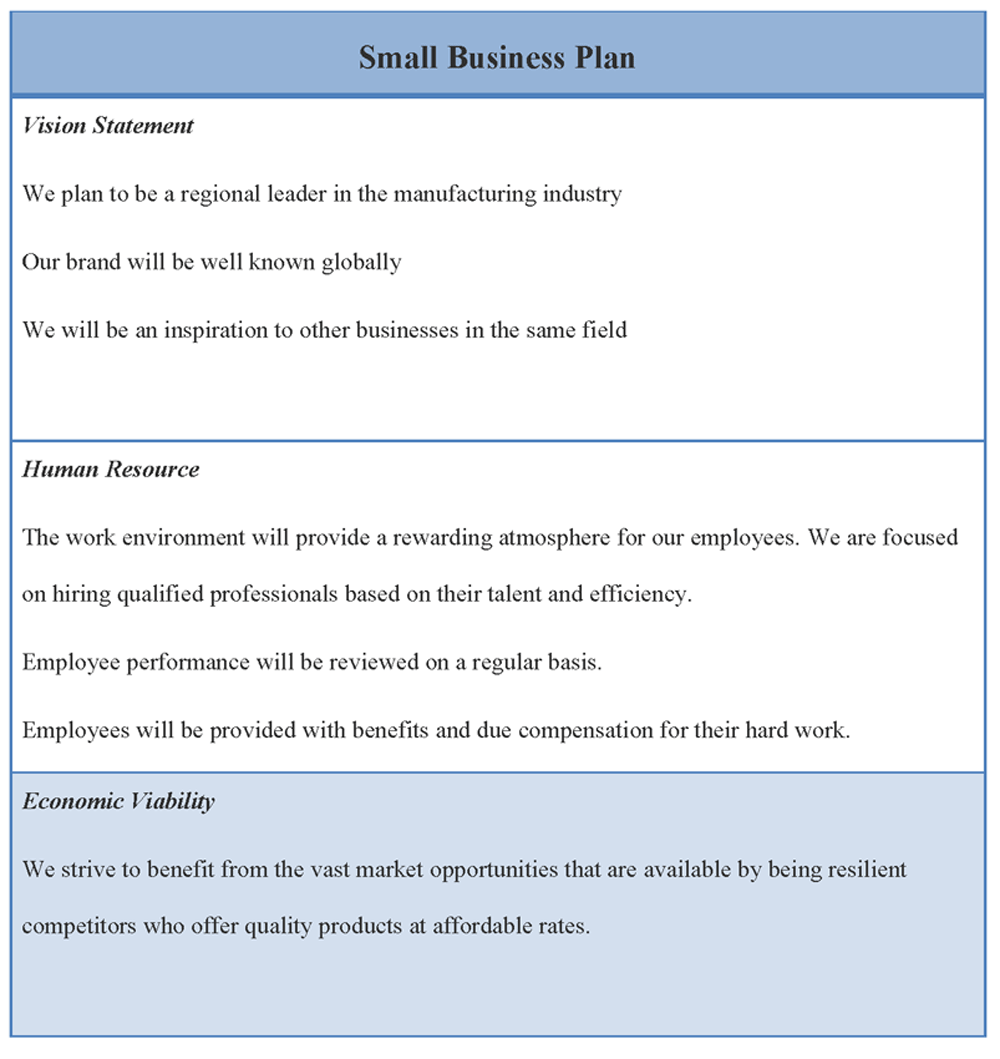 16 Small Business Plan Template Images Small Business Plan Outline 