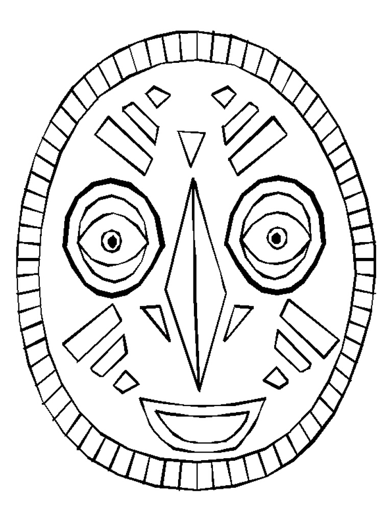 13 African Mask Template Images African Mask Coloring Pages Printable